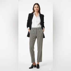 NWT MICHAEL  Michael Kors Stripe Straight Leg Pant Black & Cream Size 6